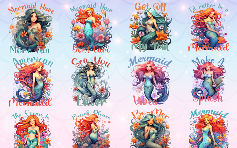 Paquete de sublimación de playa y sirena