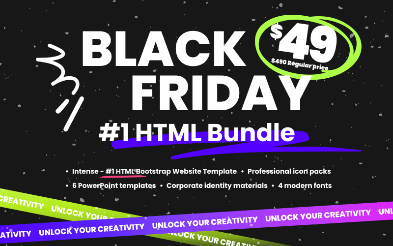 Paquete HTML creativo del Black Friday