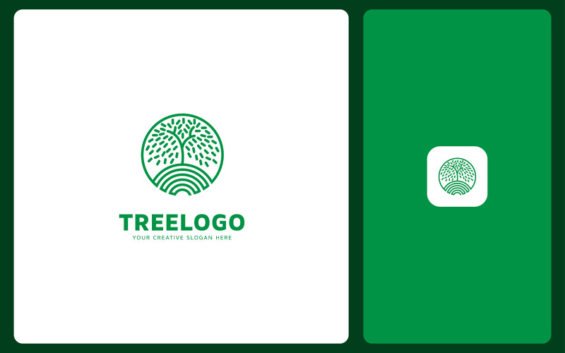 Plantilla de diseño de logotipo de naturaleza de árbol