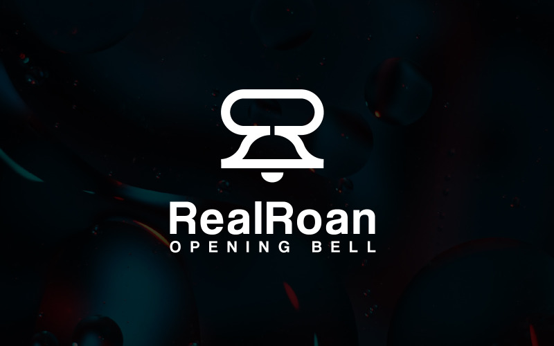 RR bokstav bell logotyp designmall
