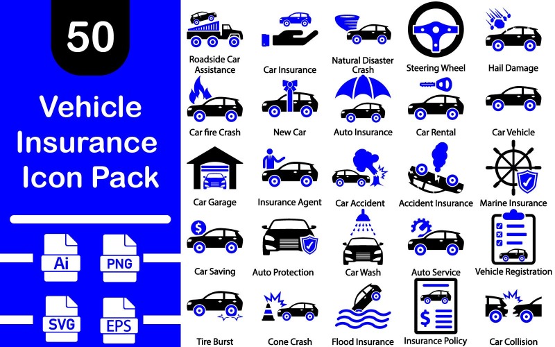 Paquete de iconos de seguro de vehículo