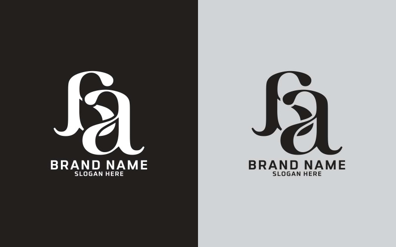 Creatief tweeletterig AA-logo-ontwerp