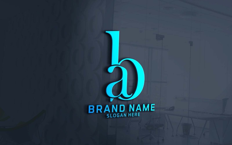 Creatief tweeletterig AB-logo-ontwerp