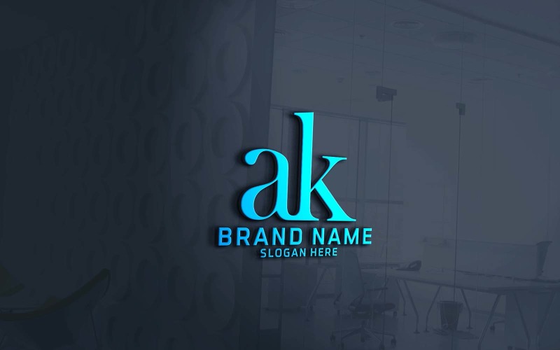 Création de logo créatif à deux lettres AK