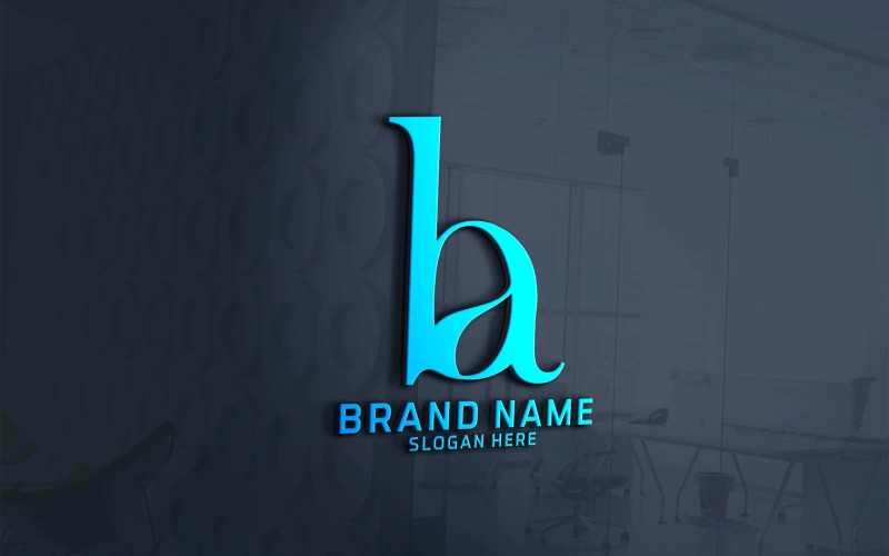 Creative Two Letter BA Logo Design