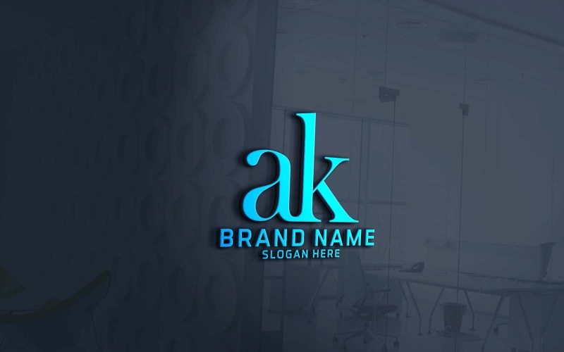 Design creativo con logo AK a due lettere