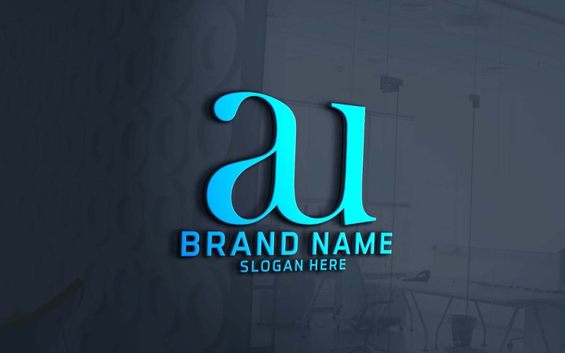 Design creativo del logo AU a due lettere