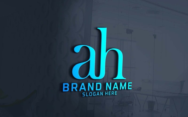 Design criativo de logotipo AH de duas letras