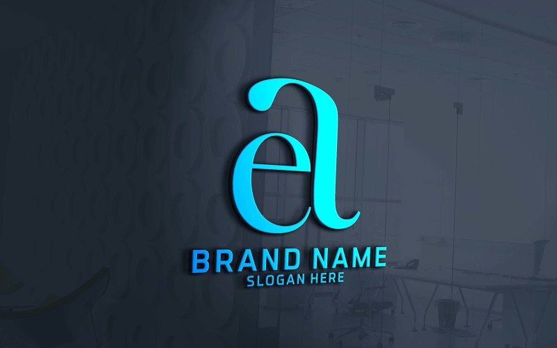 Diseño creativo del logotipo EA de dos letras