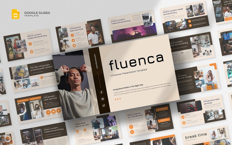 Fluenca - Plantilla de Presentaciones de Google para influencers y creadores de contenido
