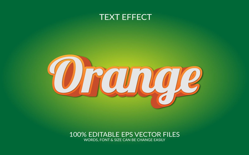 Ilustração de modelo de efeito de texto editável 3D laranja