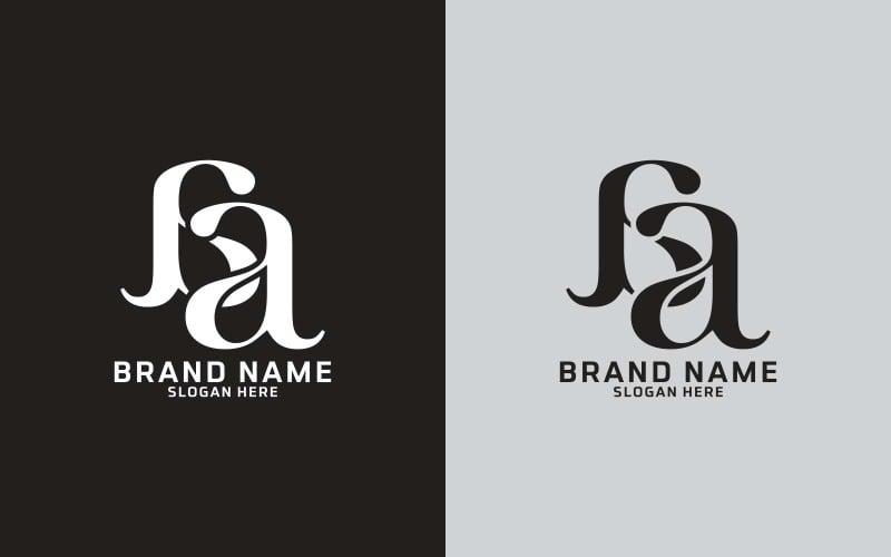 Kreativa två bokstäver AA-logotypdesign