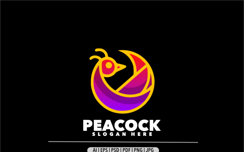 Logo sfumato con logo di lusso per gioielli pavone