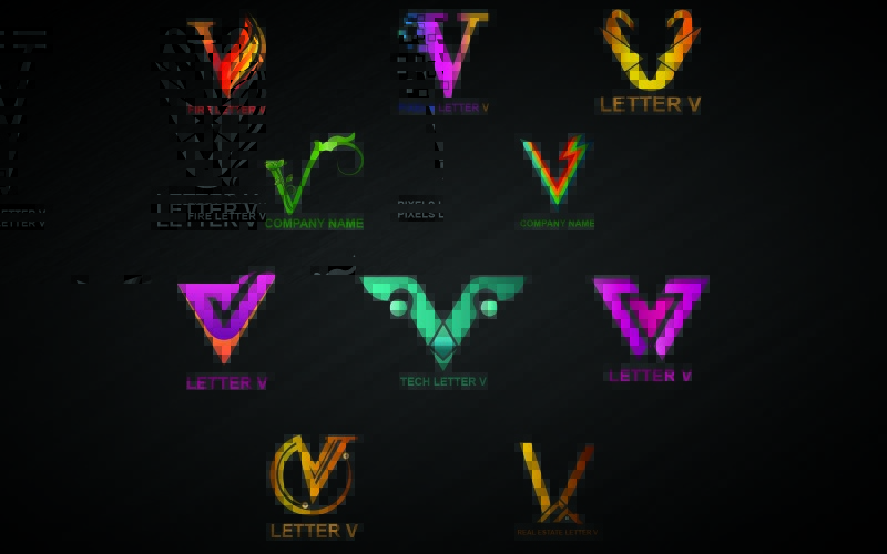 Modello di logo lettera V per tutte le aziende e i marchi