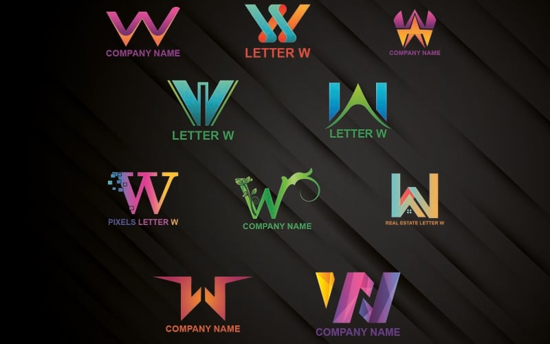 Modello di logo lettera W per tutte le aziende e i marchi