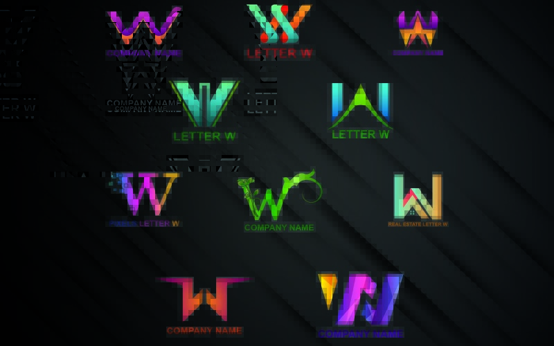 Modelo de logotipo da letra W para todas as empresas e marcas