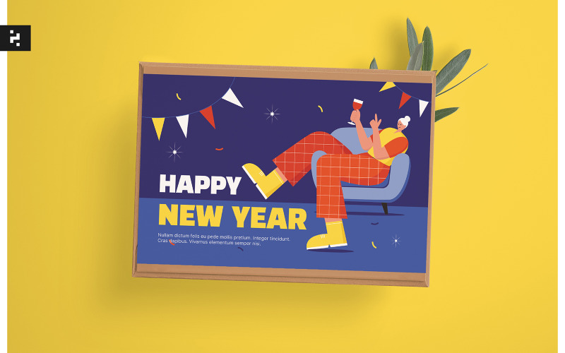 Carte de voeux de célébration du nouvel an - TemplateMonster