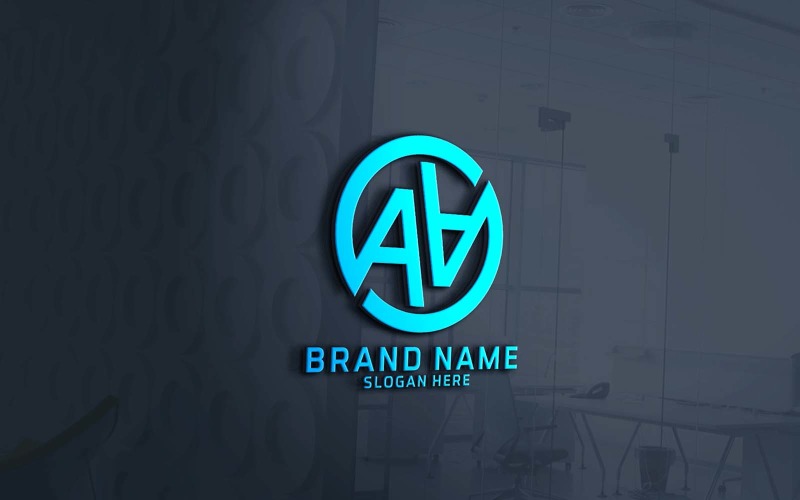Design de logotipo AA de duas letras de empresa profissional