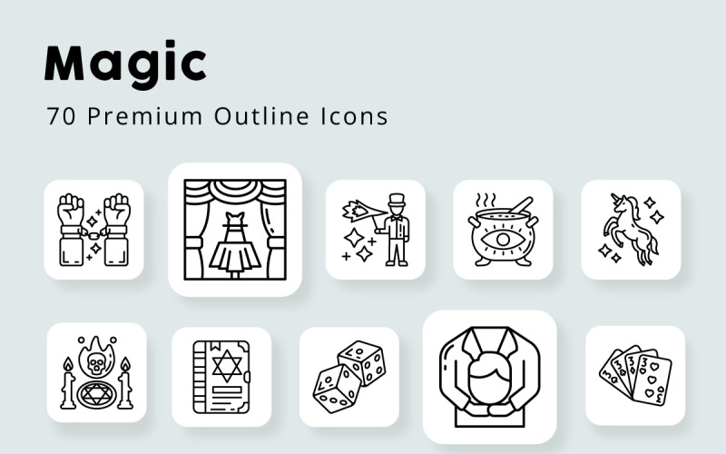 Icônes de contour Premium Magic 70
