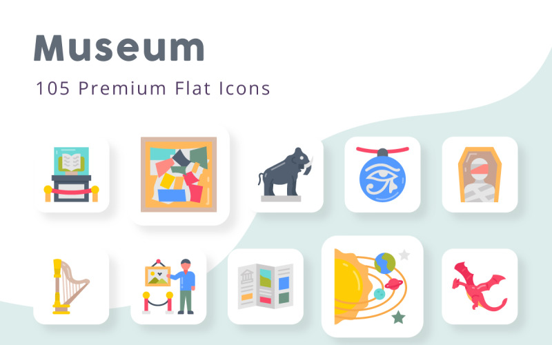 Ícones do Museu 105 Premium Flat Icons