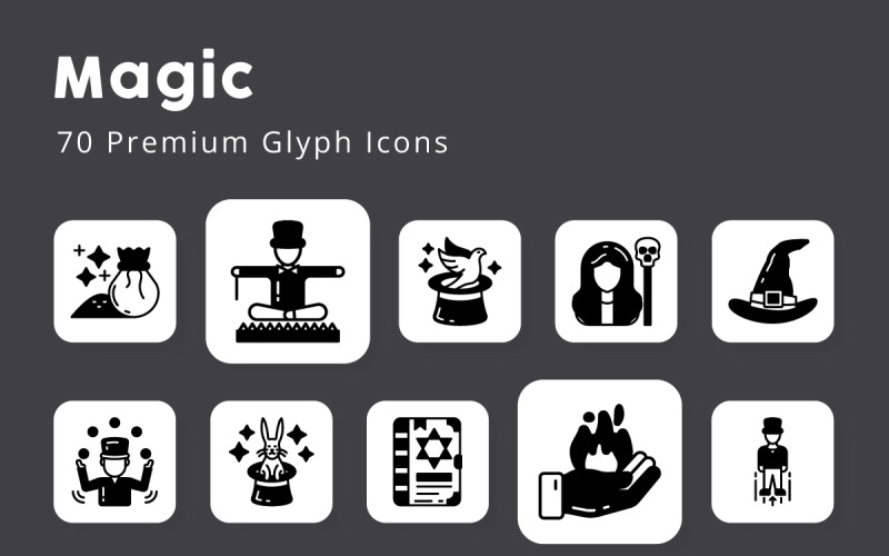Ícones Glyph Premium Magic 70