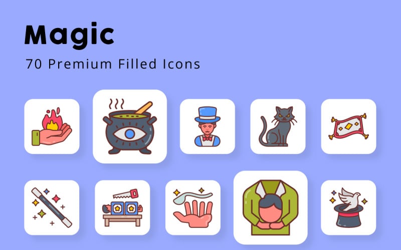 Magic 70 icone riempite premium