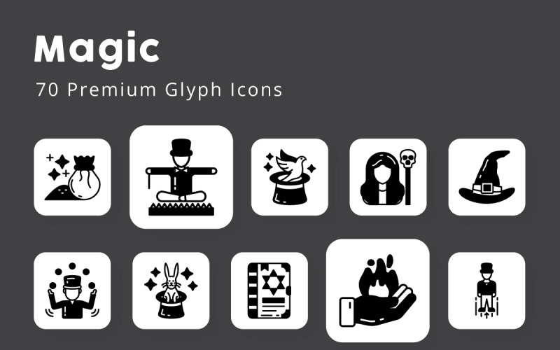 Magic 70 prémiových ikon Glyph