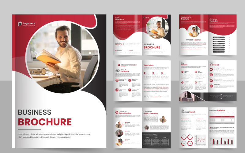 Minimal şirket profili broşür sayfaları tasarım broşürü kapak sayfası şablonu