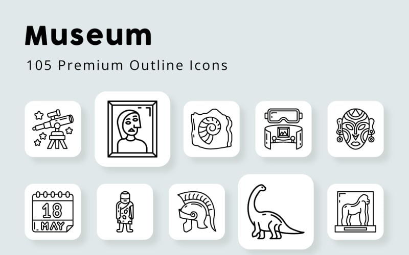 Museum 105 Premium Kontur ikoner