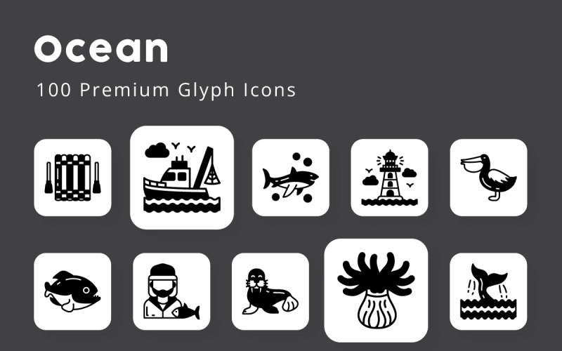 Okyanus 100 Premium Glif Simgesi