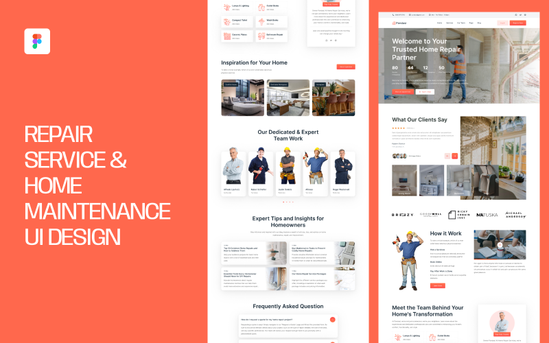 Onarım Servisi ve Ev Bakımı Kullanıcı Arayüzü Tasarımı