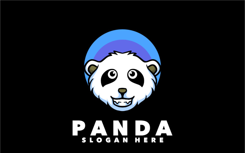Panda hoofd cartoon mascotte logo ontwerp