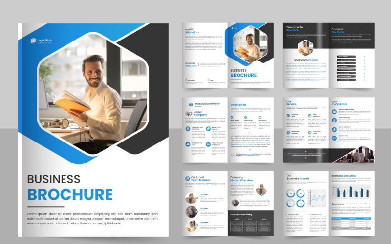 Vector nieuwe minimale bedrijfsprofiel brochurepagina's ontwerp brochure voorblad