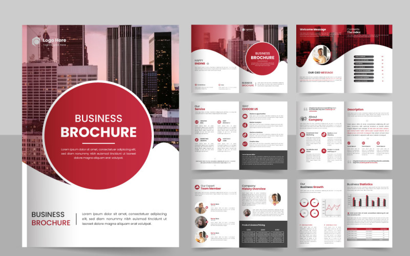 Векторный минимальный дизайн страниц брошюры с профилем компании, шаблон обложки брошюры