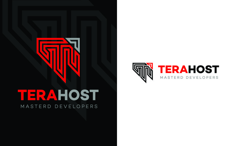 Bokstaven T webbutvecklare logotypdesign