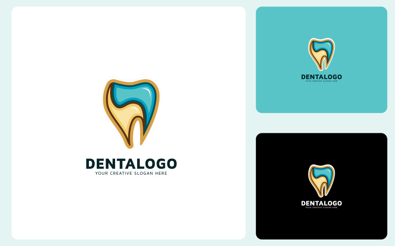 Plantilla de diseño de logotipo dental creativo moderno