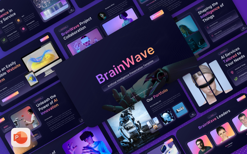 BrainWave Modèle Powerpoint d’IA pour l’intelligence artificielle