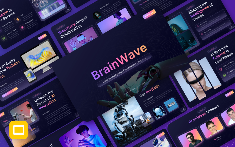 BrainWave - Шаблон слайдов Google с искусственным интеллектом