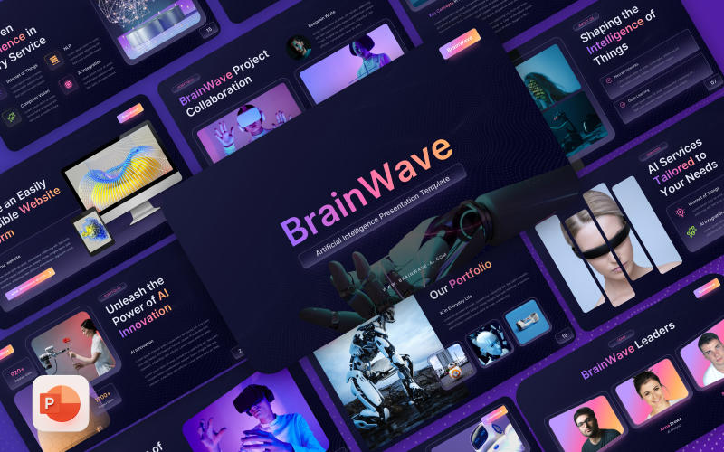 BrainWave – szablon Powerpoint AI sztucznej inteligencji