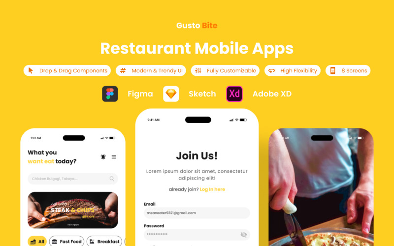 GustoBite – Restaurant-Mobil-App