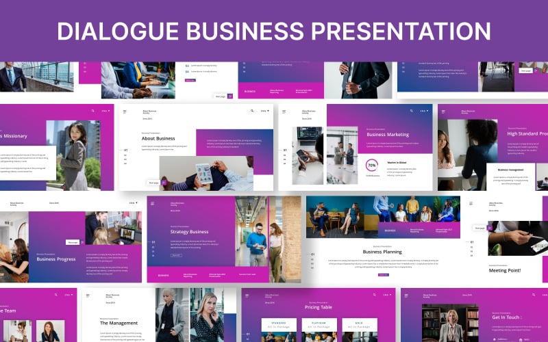 Modello di presentazione PowerPoint aziendale di dialogo
