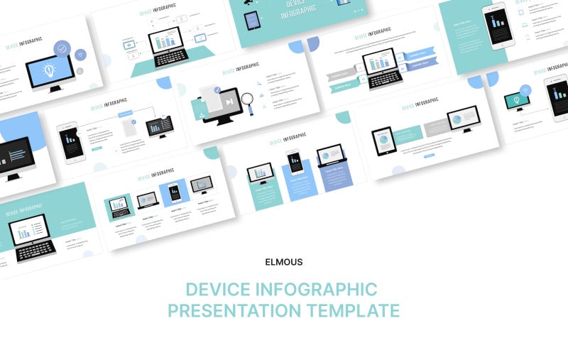Modello di presentazione Powerpoint infografica del dispositivo