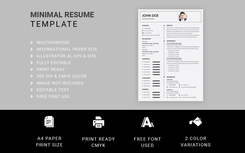 Modern Resume Template Design #371226 - TemplateMonster