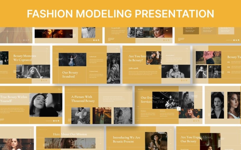 Plantilla de diapositivas de Google sobre modelaje de moda
