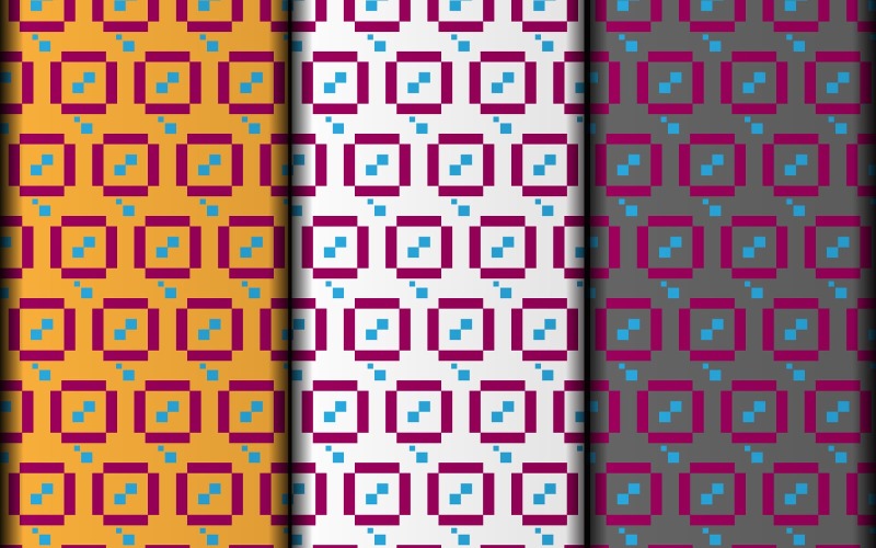 Set of seamless geometric flower vector eps pattern design template