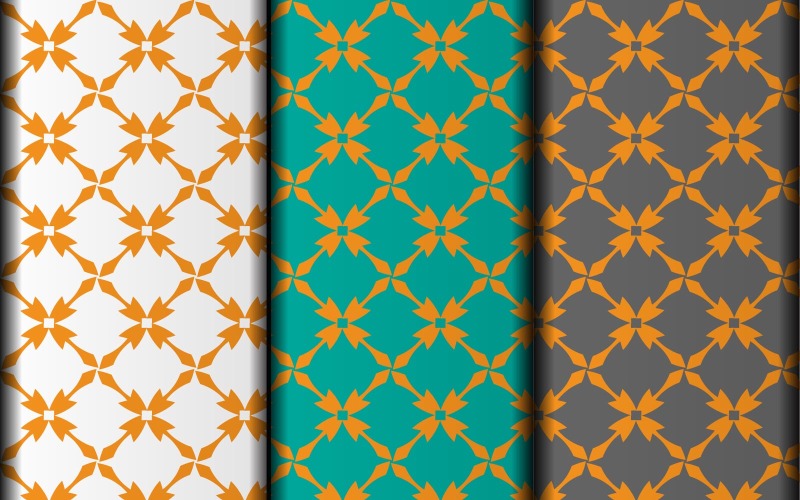 Set van naadloze bloem stijl patroon ontwerpsjabloon