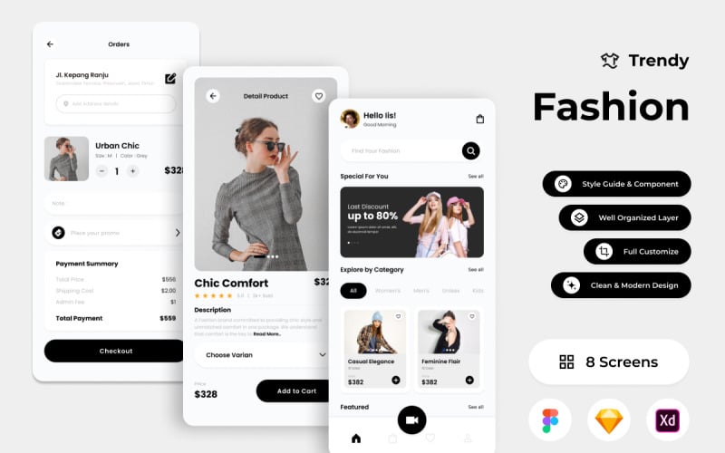 Trendy - aplicativo móvel da loja de moda