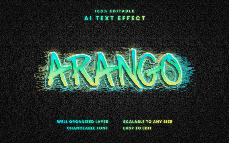 Edytowalny efekt tekstowy Arango