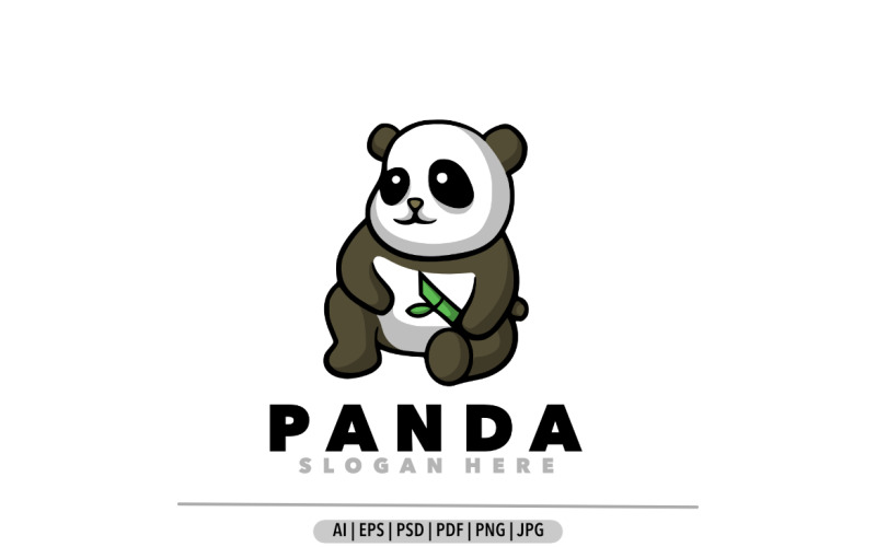 Ilustracja projektu logo kreskówka maskotka Cute Panda