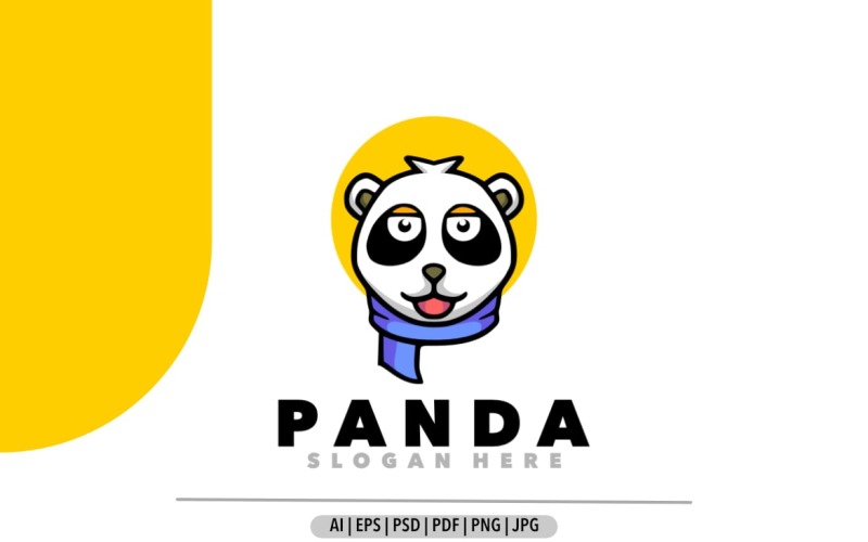 Szablon logo maskotki głowy pandy